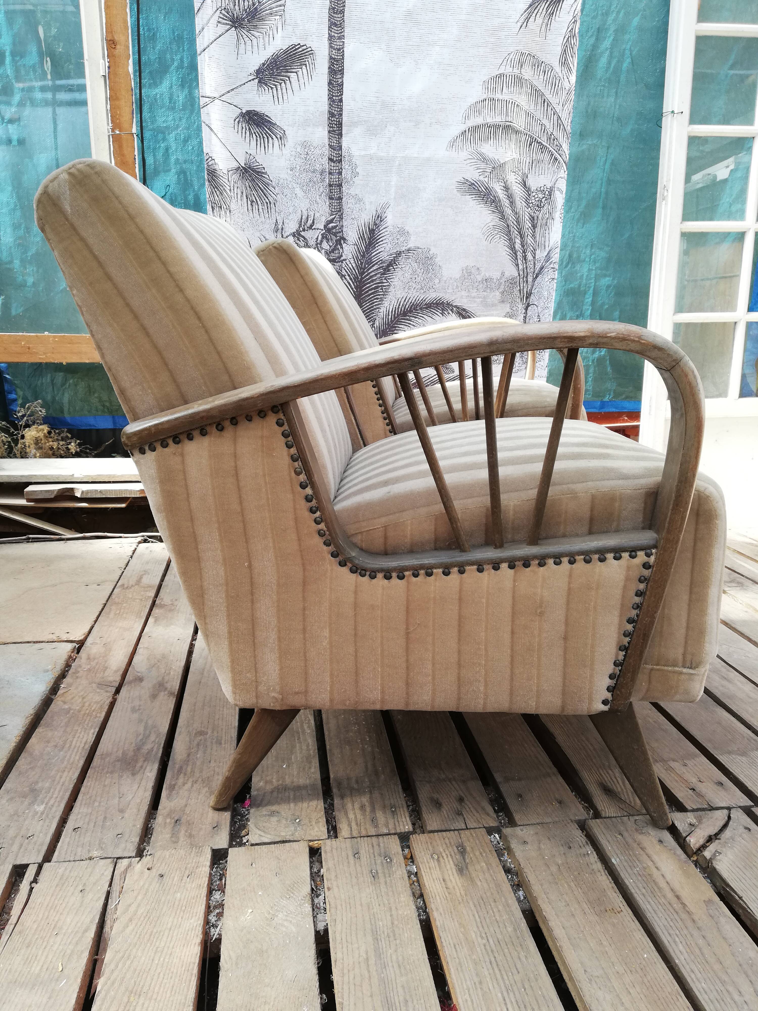 Pair of Art Deco armchairs