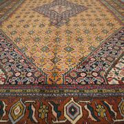 Vintage persian living room rug handwoven red wool ardebil carpet area rug- 197x292cm