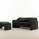 Canapé 2 places & pouf maralunga de Vico Magistretti, Cassina