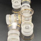 Art Deco strong alcohol service in opaque glass and gilding