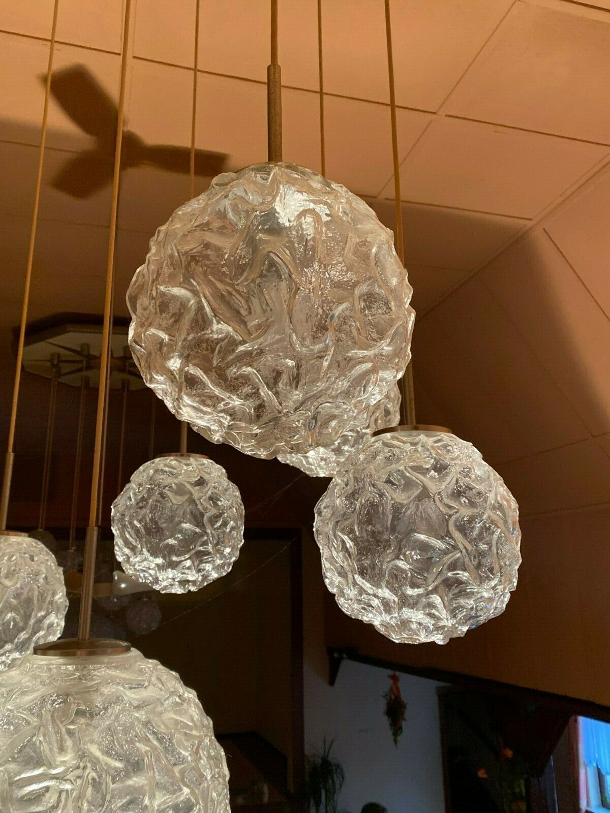 XXL 60s 70s ceiling light hanging lamp cascade lamp Hillebrand Design 60s