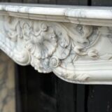 Louis XV style fireplace in arabescato marble circa 1880