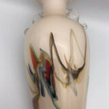 Sulfur glass vase with artistic polychrome inclusion 20.5 cm