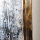 Large vintage Moroccan handcrafted wall mirror from the 1950s-70s, solid brass arch