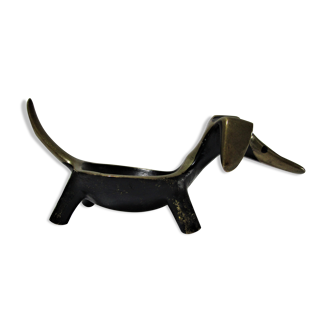 Zoomorphic bronze dachshund ashtray 50s