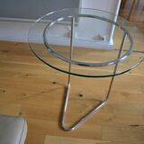 Side table or end table vintage metal and glass