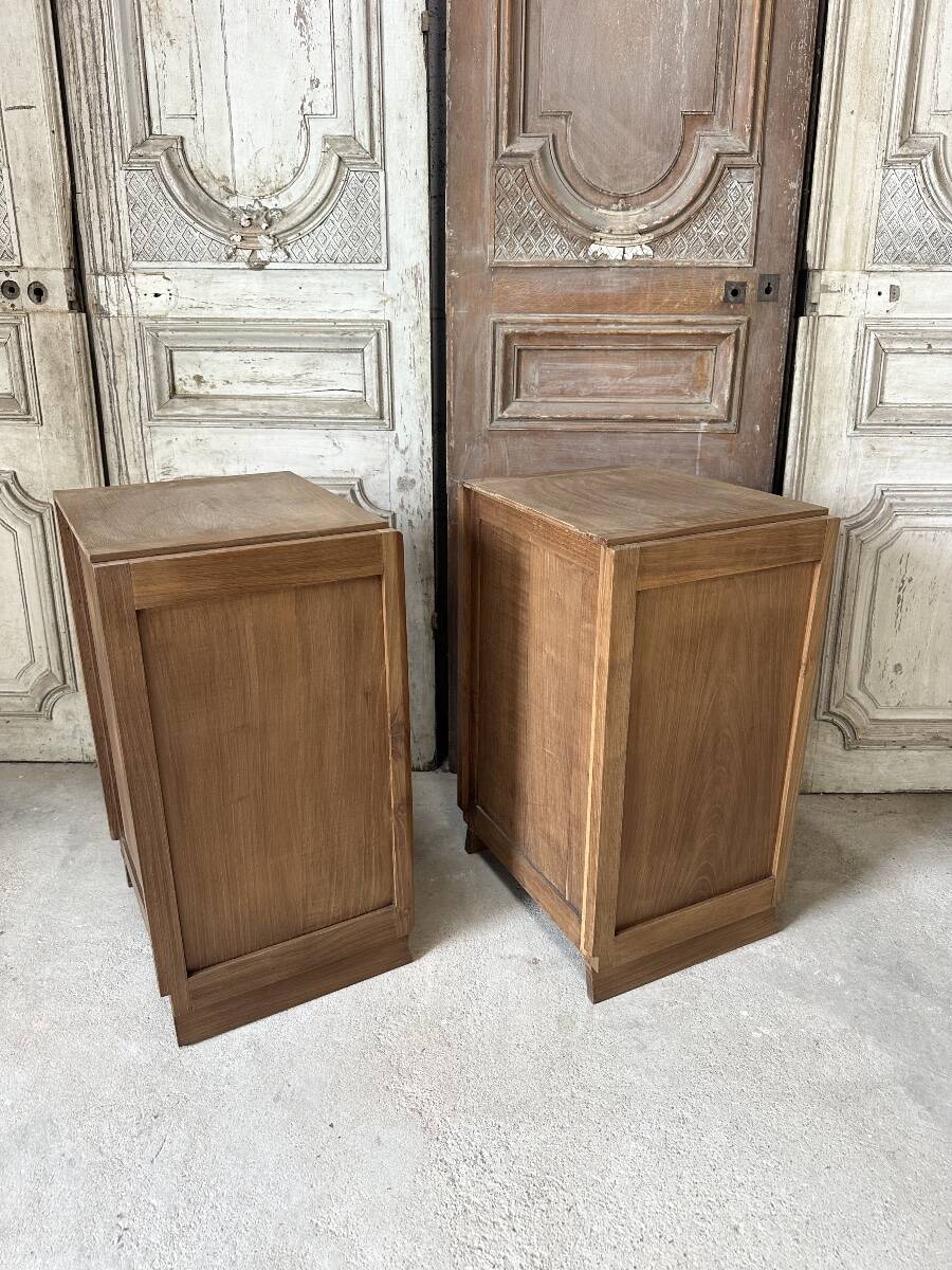 Pair of Art Deco bedside tables in oak