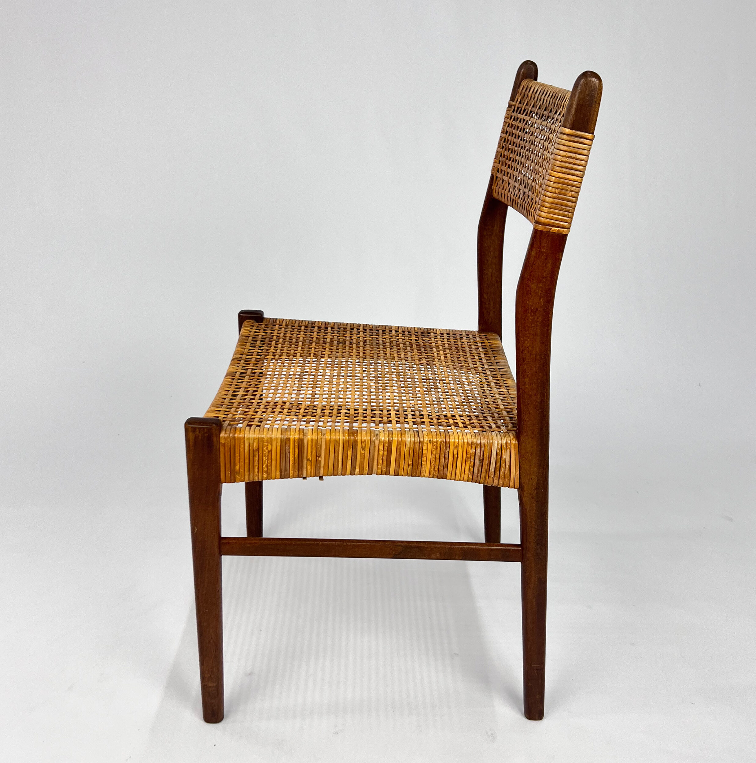Danish teak and papercord side chair, 1960s