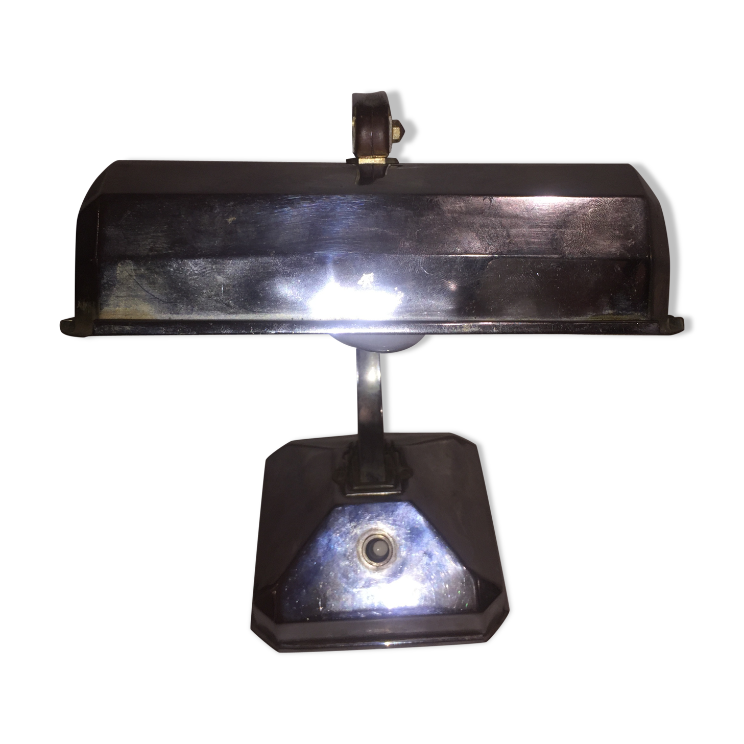 Former banker lamp chrome