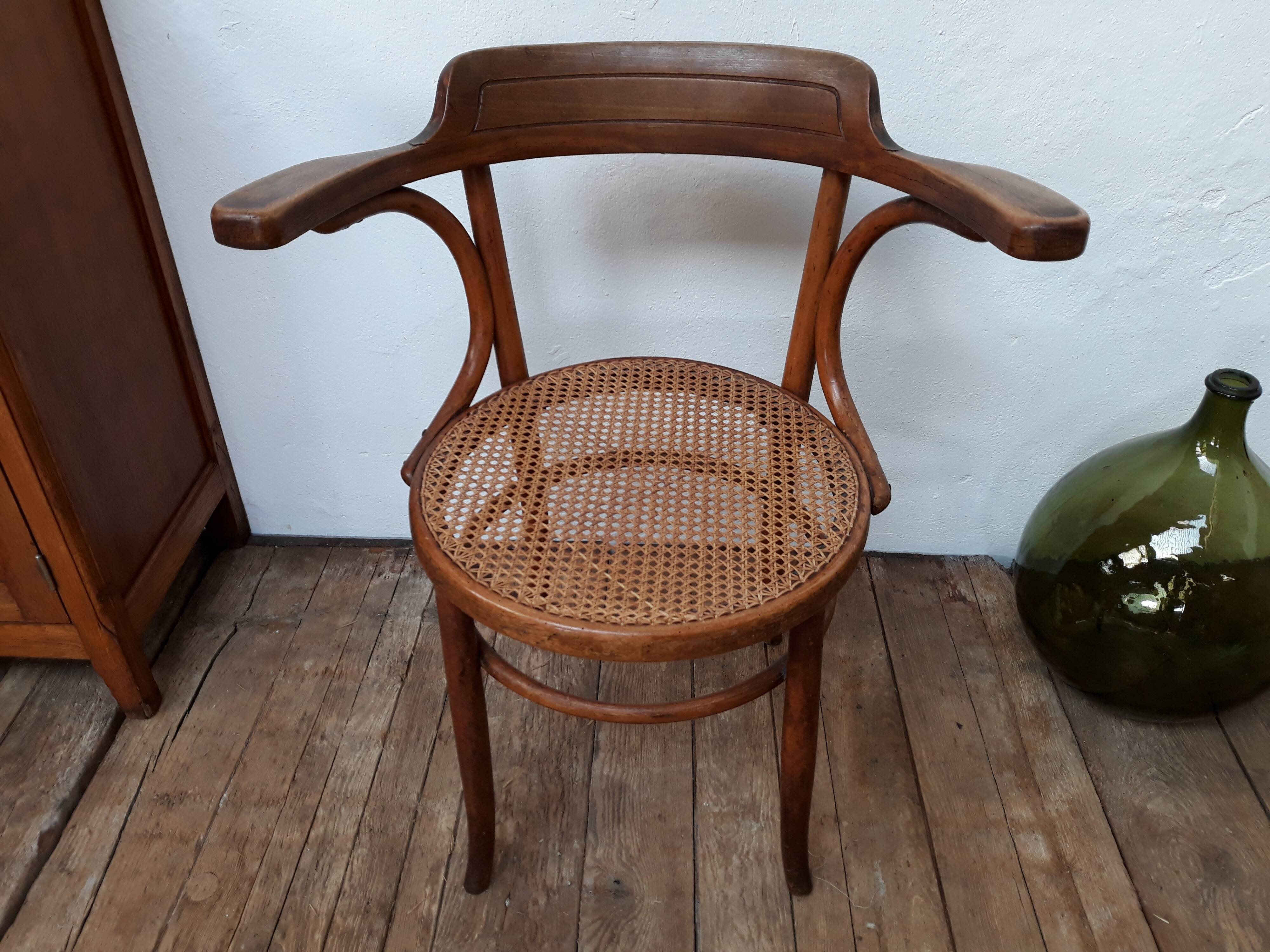 Cane armchair Baumann 1930