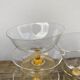 6 antique yellow crystal stemmed glasses and cups