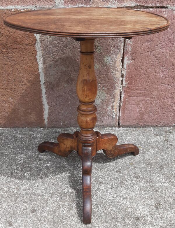 Guéridon tripode ou table d' appoint Louis Philippe, plateau cabaret.