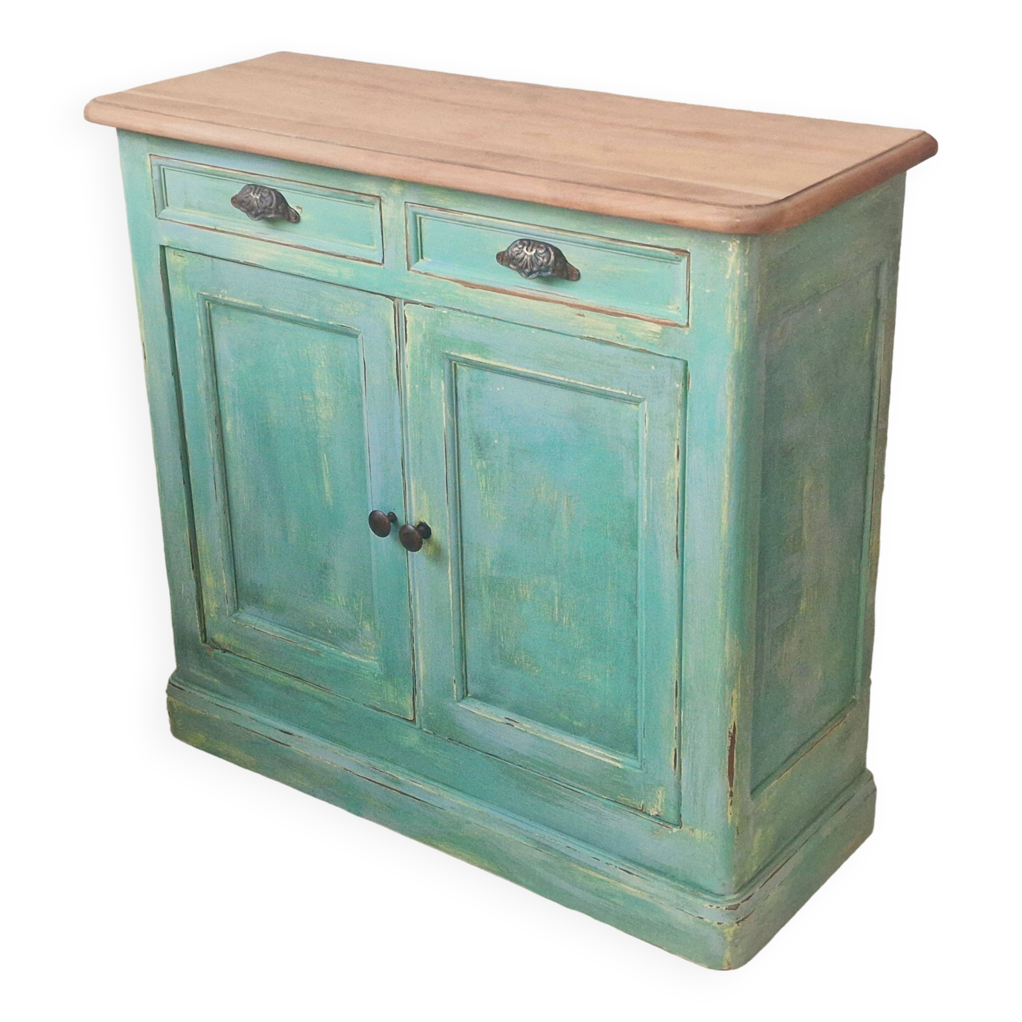 Parisian buffet with blue-green patina