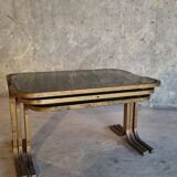 3 nesting tables in brass and glass
