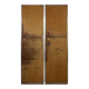 Pair of Guido Faleschini brown suede and metal wardrobes - 1960s