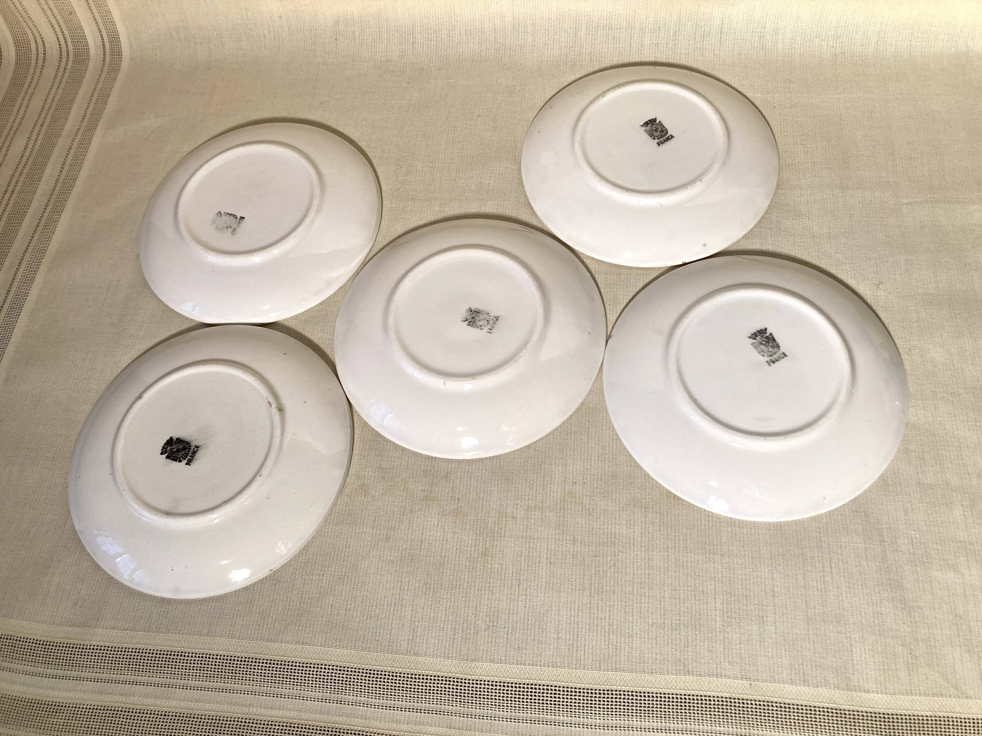 5 cups and vintage coffee saucers Digoin & Sarguemines