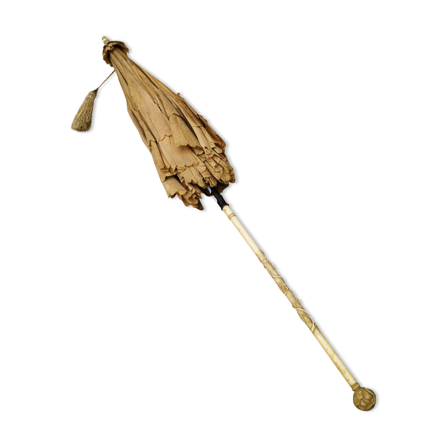 Old silk and carved ivory umbrella