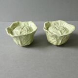 Salière et poivrière en barbotine, forme chou