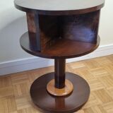 Solid wood pedestal table in Art Deco style