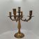 Vintage brass chandelier candelabra with 4 pivoting branches in classic style.