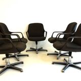 Set of 5 Chromcraft office armchairs