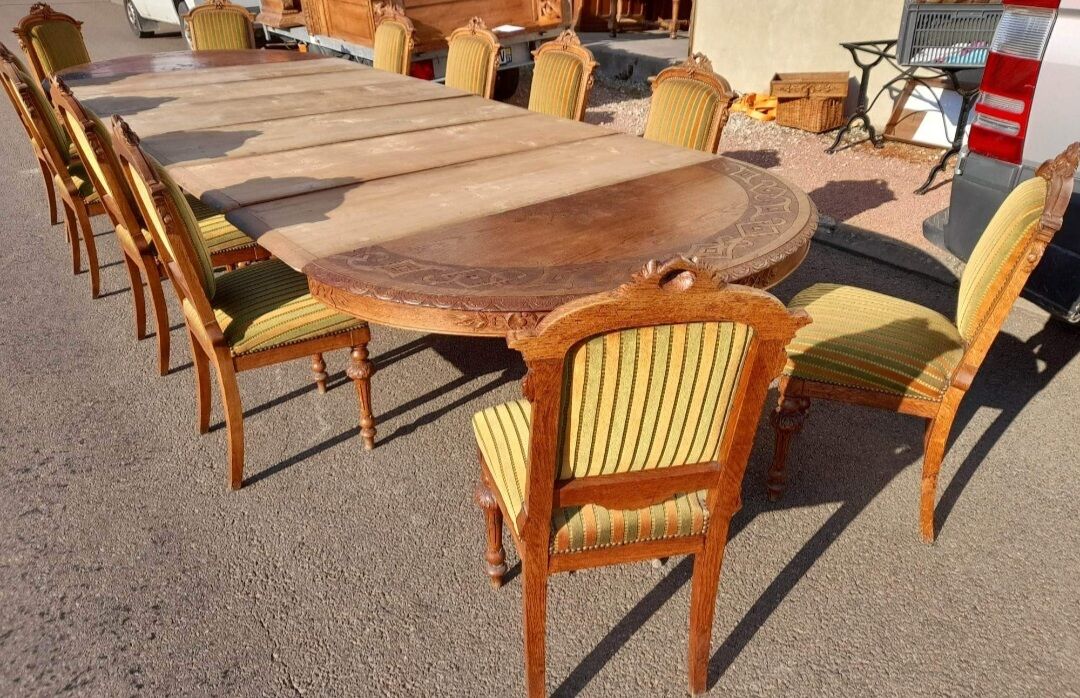Series of 12 chairs style Henri II Napoleon III