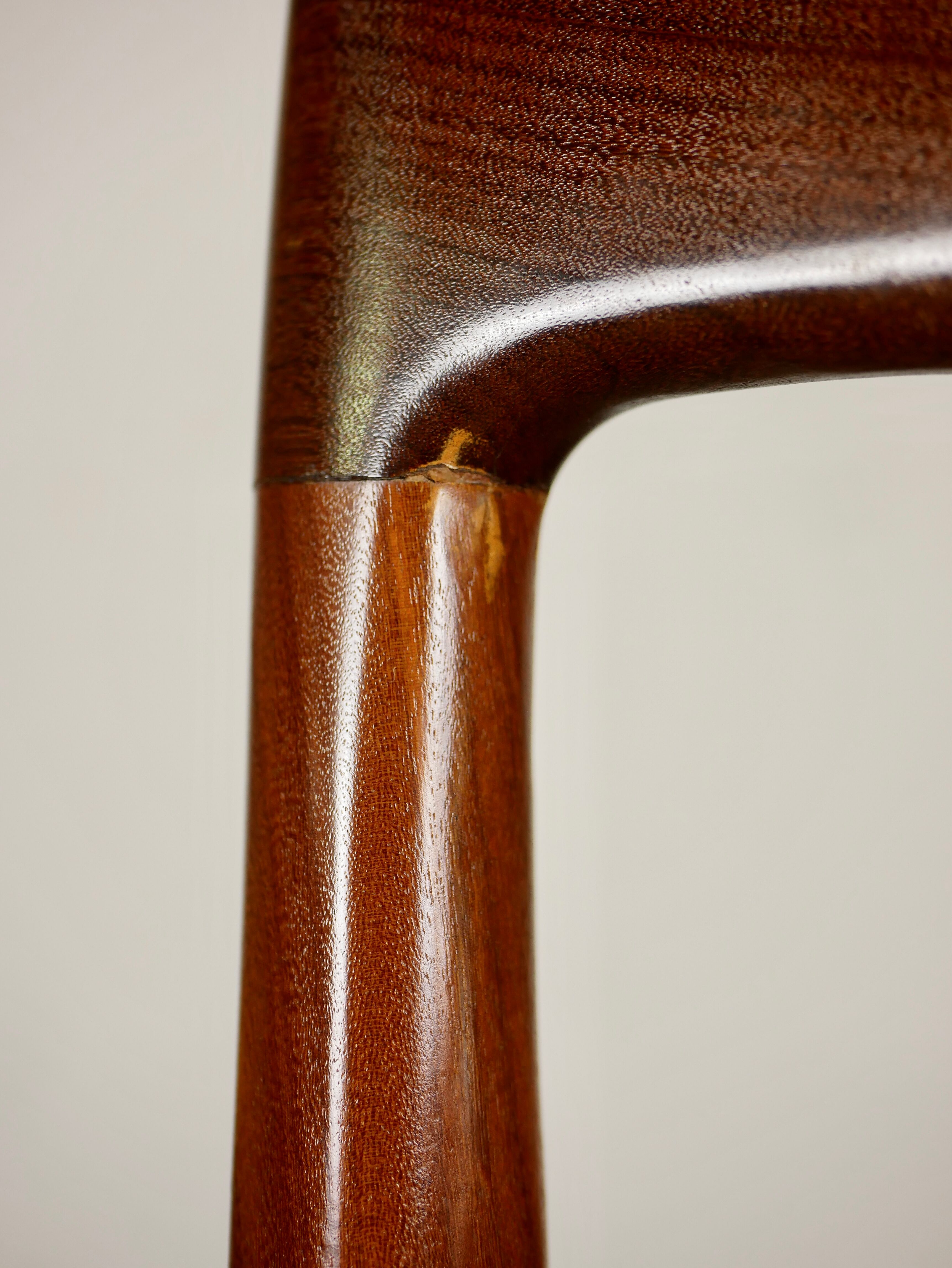 Suite de 6 chaises scandinaves en corde et teck