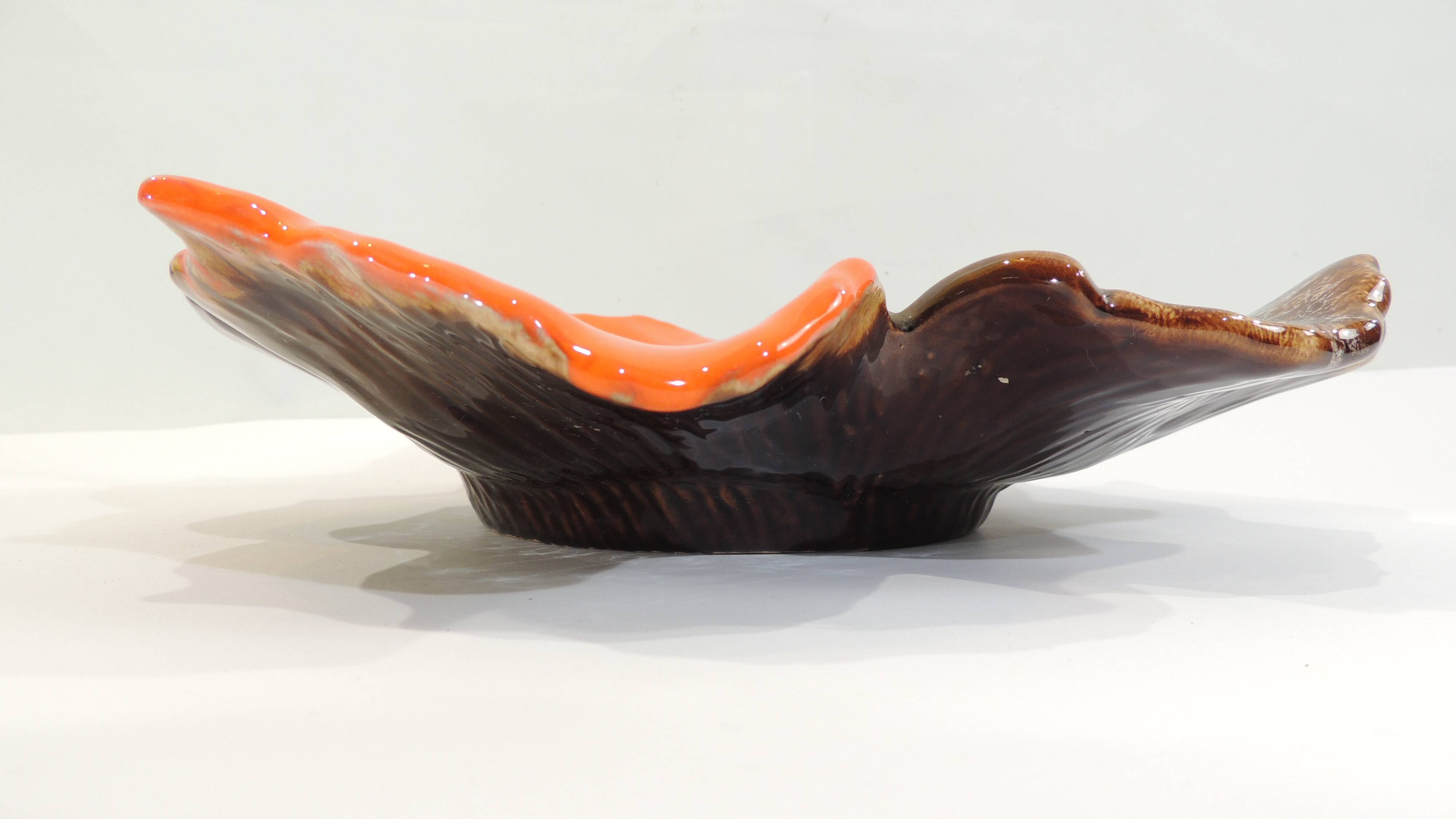 Grand plat feuille style vallauris/vintage