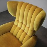 Mid-century style swivel wingback chair from the 1960s, Czechoslovakia