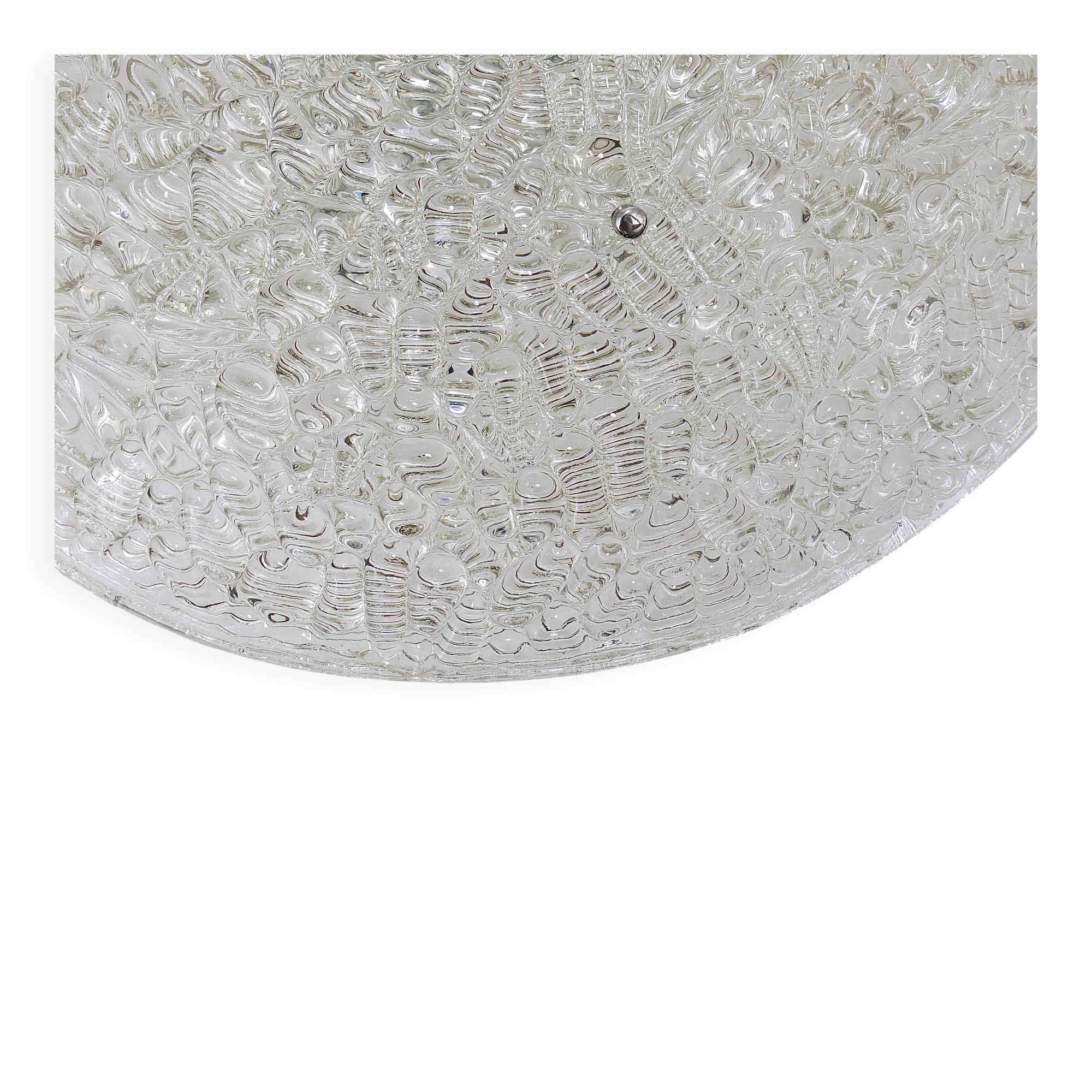 Round textured glass ceiling light J. T. Kalmar mid-century, Austria, 1960s