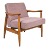 Original vintage armchair "Kedziorek", 1960s, fully restored, pink