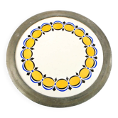 Art Nouveau tray, silver-plated brass, white porcelain, Austria, early 20th century