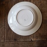 Set of 12 green patterned soup plates, Badonviller earthenware
