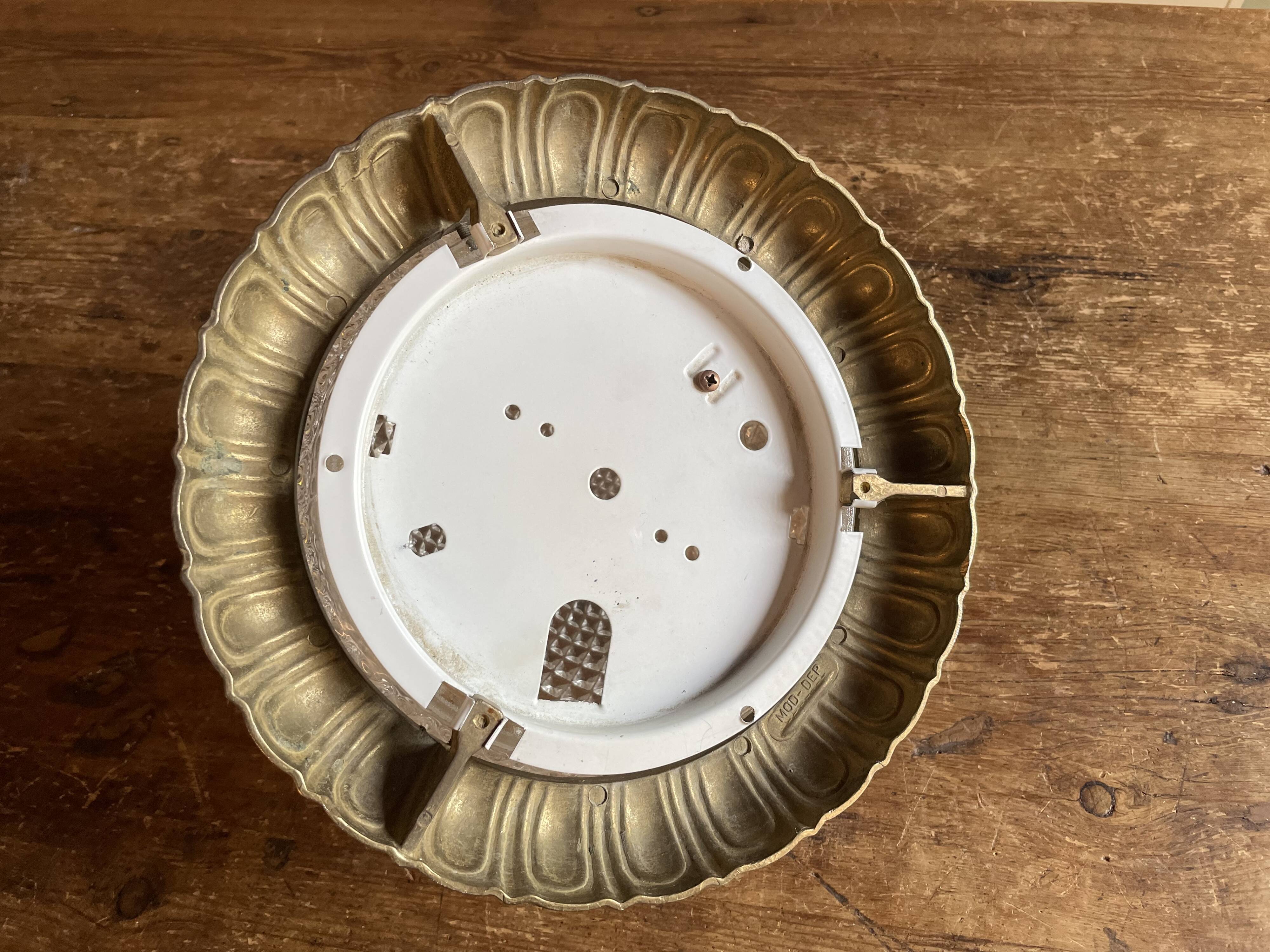 Vintage glass and brass ceiling lamp