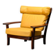 Brazilian Lounge Chair in Rosewood and Ochre Leather