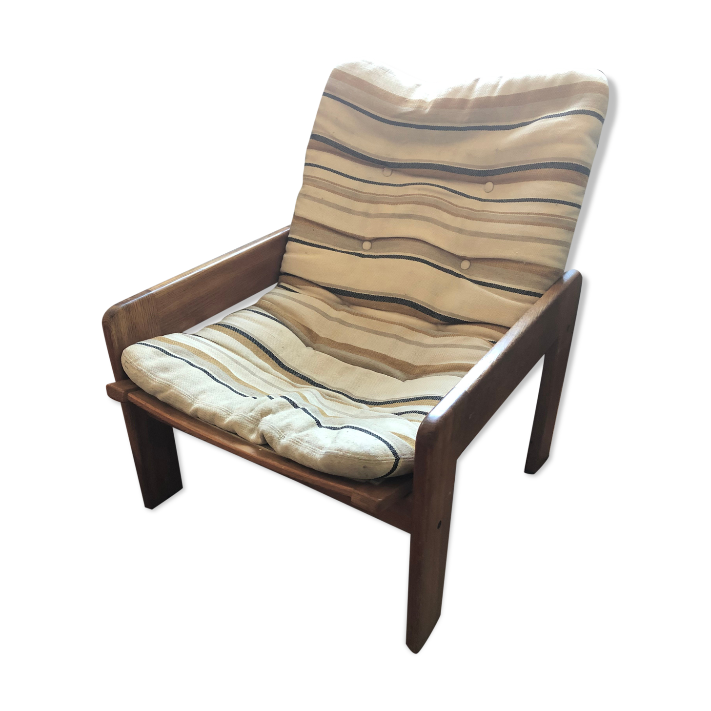 Lounge armchair in light oak by Ingve Ekstrom Sweden circa 1970