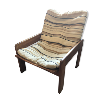 Lounge armchair in light oak by Ingve Ekstrom Sweden circa 1970