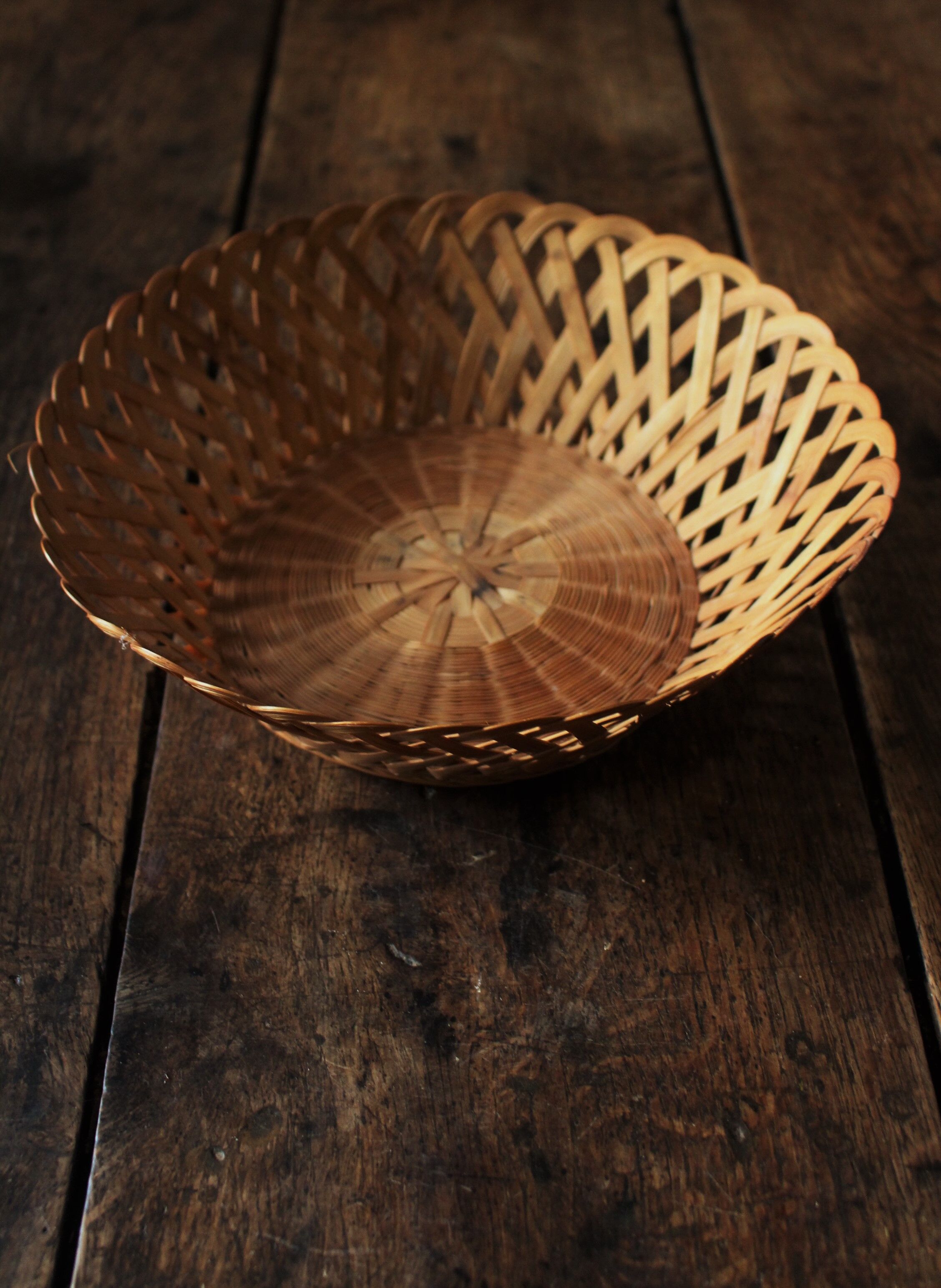 Braided openwork vintage basket