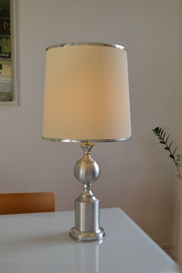 Lampe see delmas 70's avec abat jour tissu et metal