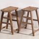 Pair of antique stools for bedside tables (circa 1900). Set of 2 pieces