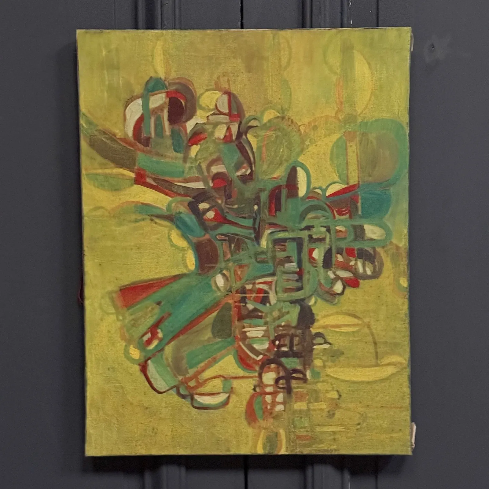 Oil on canvas modern composition by François de Chabot 1960-70