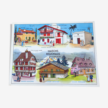 School map poster / Regional houses / The teachers' house