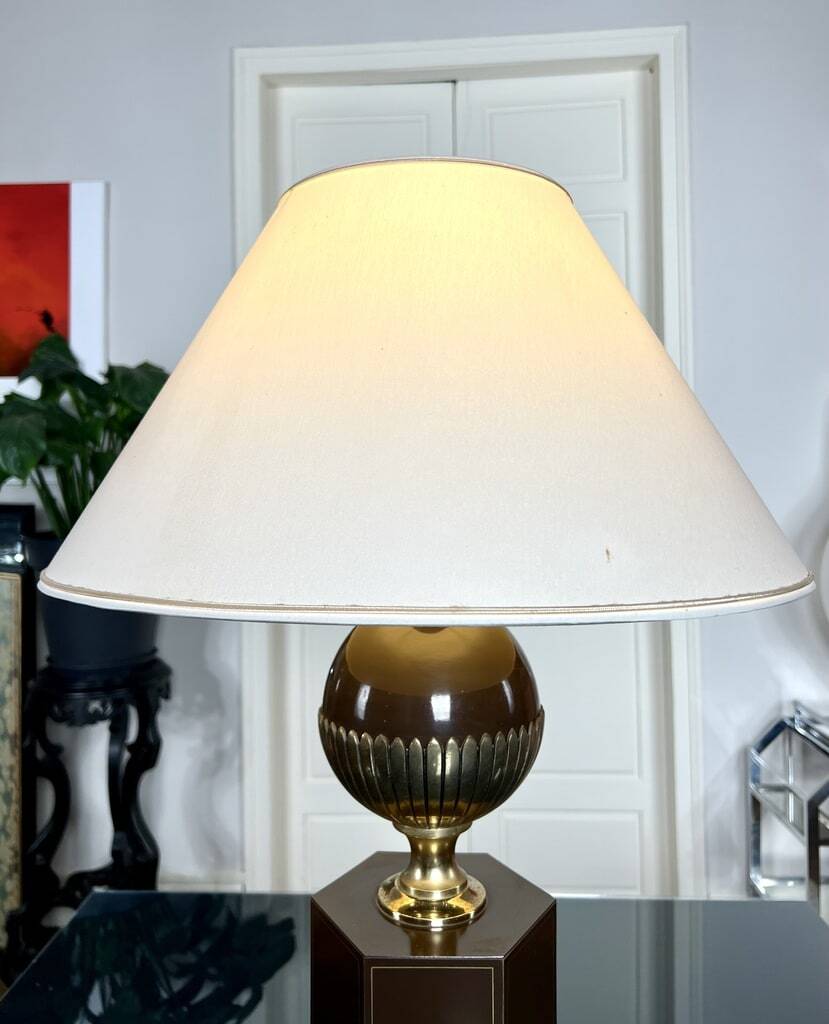 Vintage Living Room Lamp with Textile Shade - Vintage 1980s Modern Design
