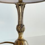 Solid brass lamp and vintage fabric