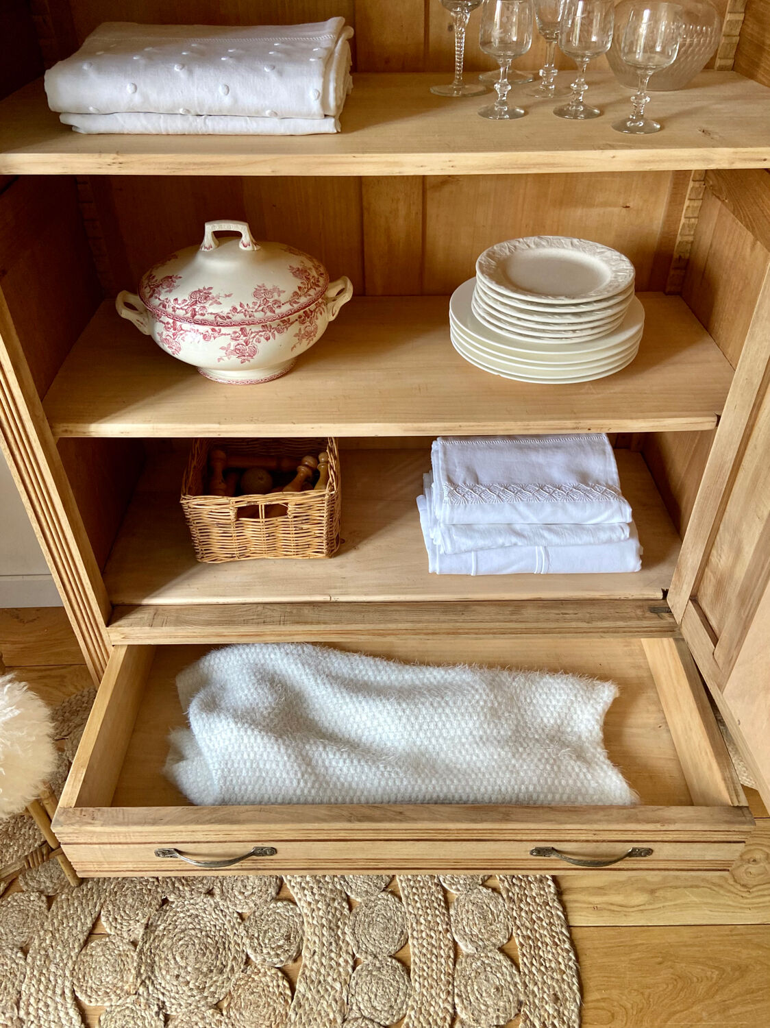 Parisian art deco cabinet 1930 in raw wood