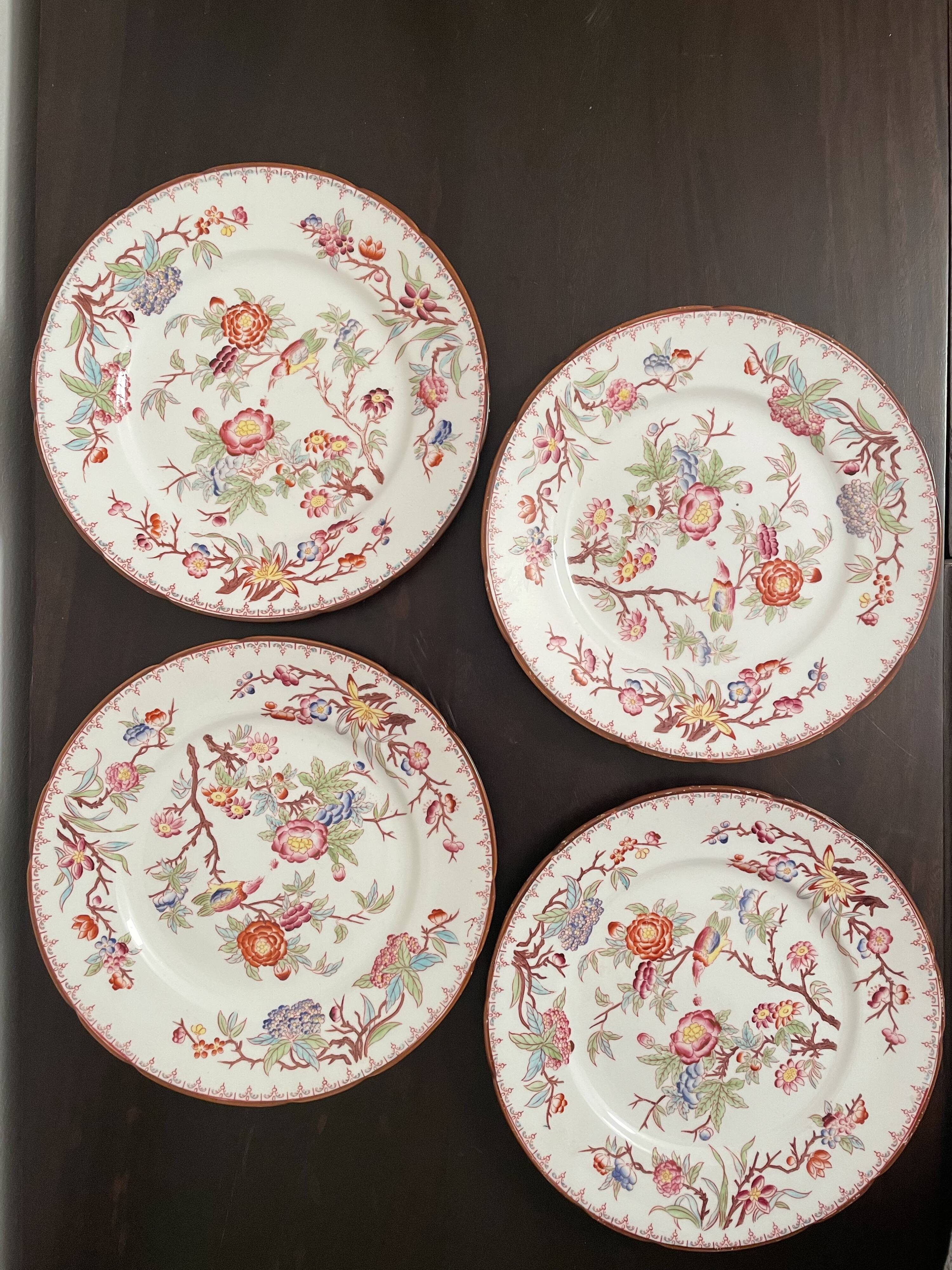 4 plates Sarreguemines late nineteenth