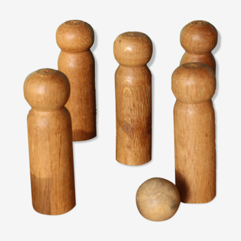 Old wooden bowling game