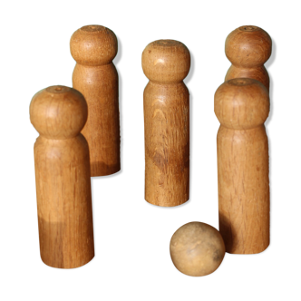 Jeu de quilles ancien en bois