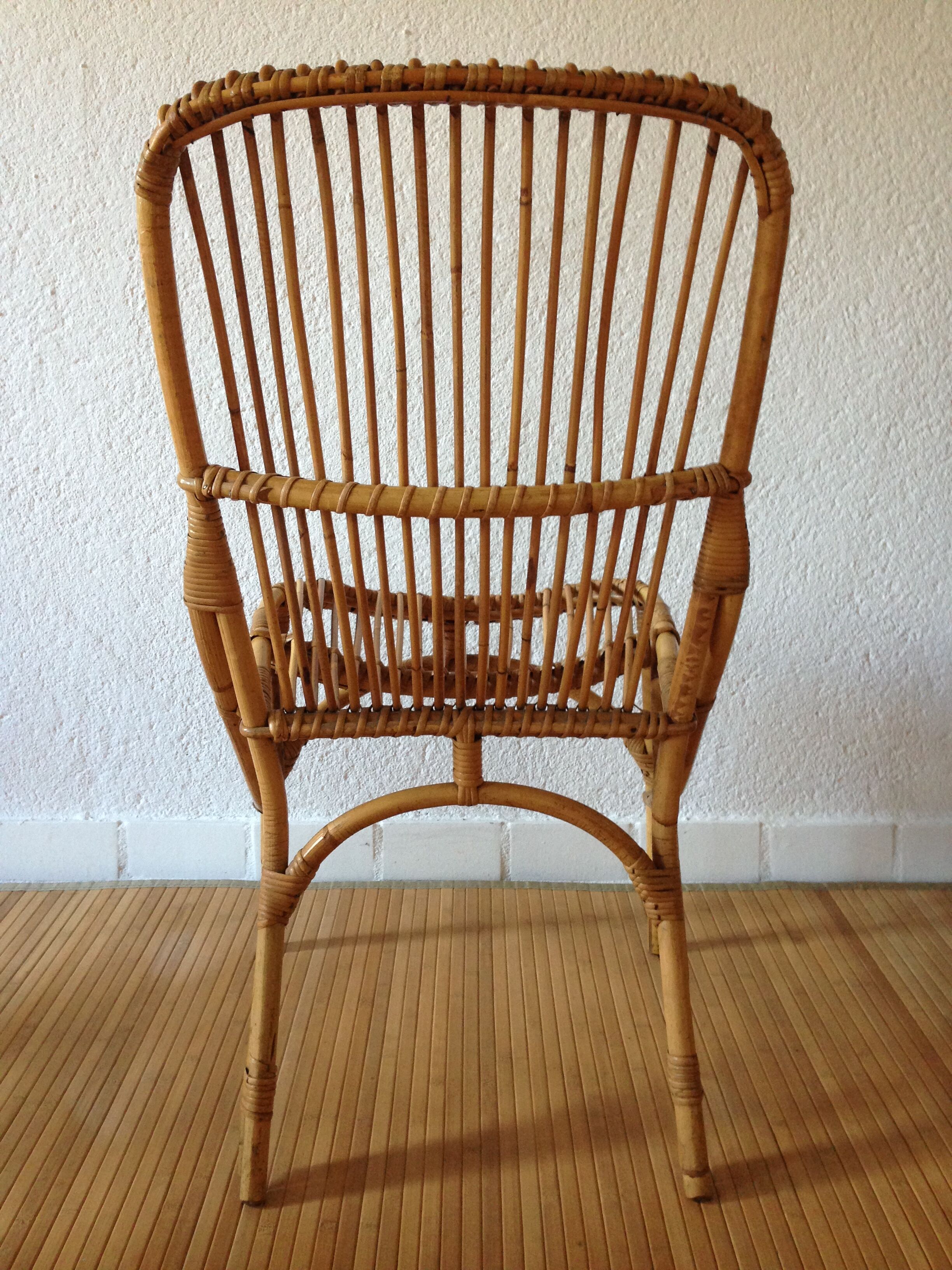 Chaise rotin vintage