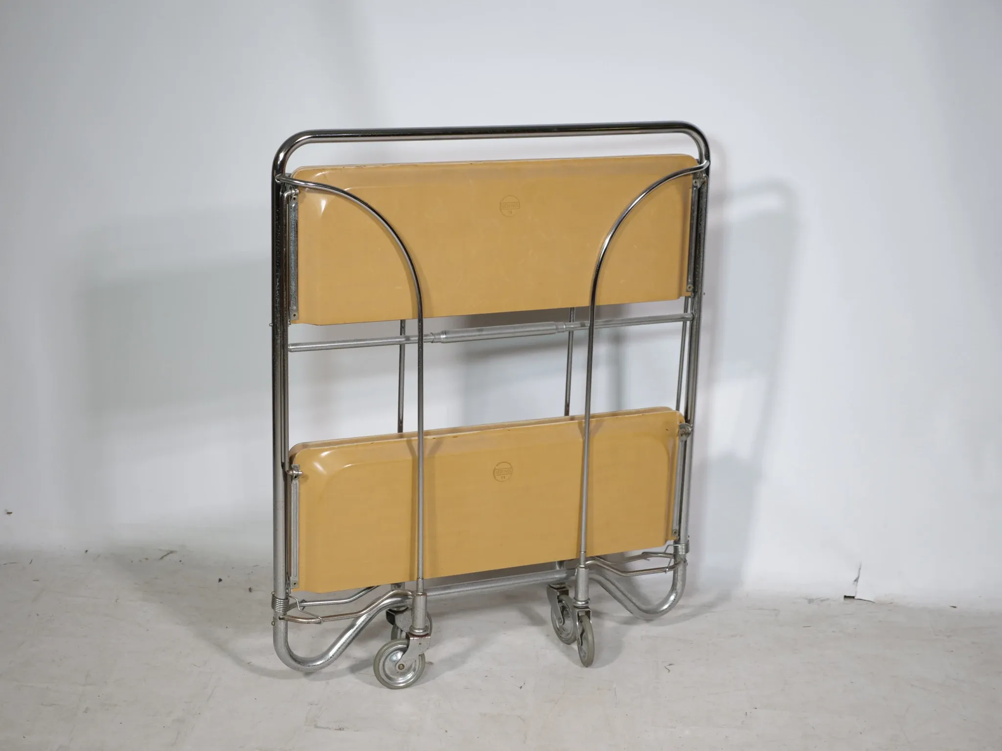 Mid Century Folding Serving Trolley in Chrome by Bremshey, 1960s